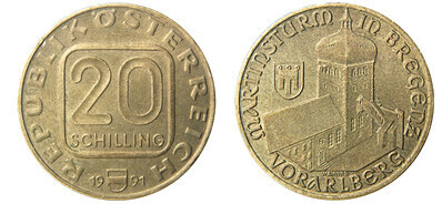 20 schilling (Vorarlberg - Martinsturm em Bregenz)