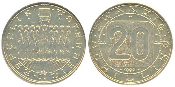 20 schilling (Neuf provinces de l'Österreich)