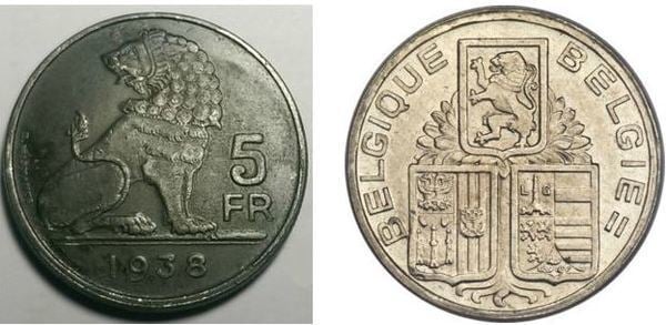 5 francs (Léopold III - Belgique-België)