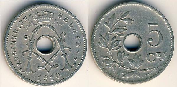 5 centimes (Albert Ier - Belgique)