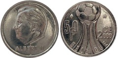 50 francs (Alberto II - Belgique) Campeonato de Fútbol - UEFA 2000