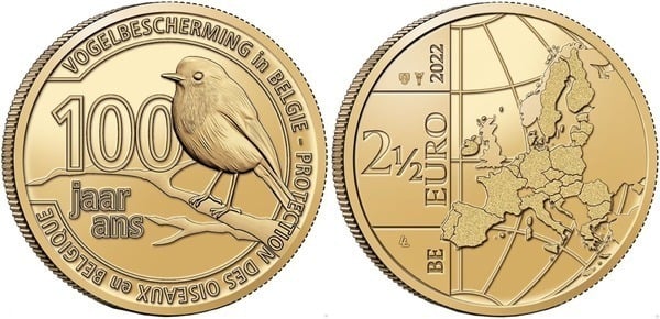 2 1/2 euro (100 Aniversario de la Protección de Aves )