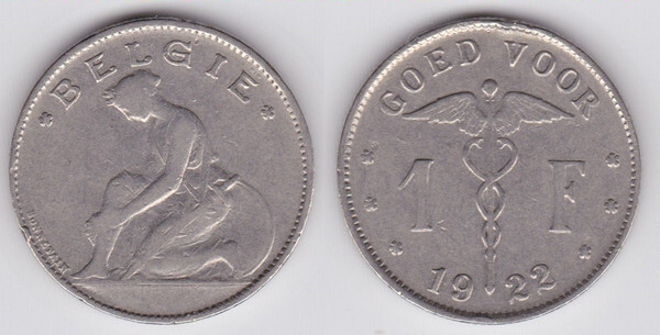 1 franc (Albert Ier - Belgique)