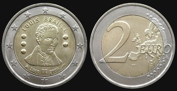 2 euro (200e anniversaire de la naissance de Louis Braille)