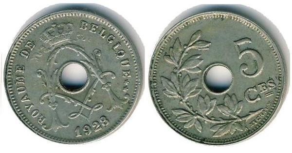 5 centimes (Albert Ier - Belgique)