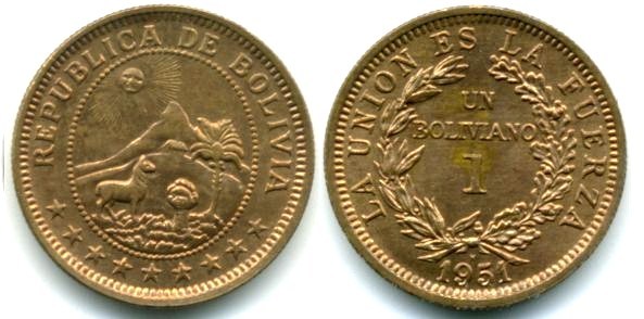 1 boliviano