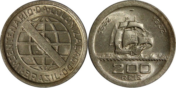 200 réis (400e anniversaire de la colonisation - Vincentien)