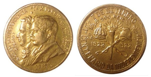 500 réis (100e anniversaire de l'indépendance du Brésil)