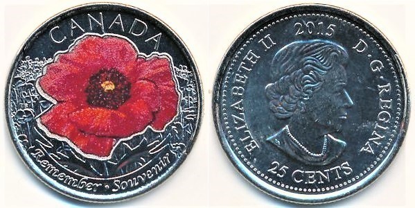 25 cents (Centenario del poema En los Campos de Flandes)