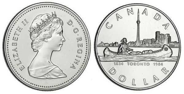 1 dollar (150e anniversaire de Toronto)