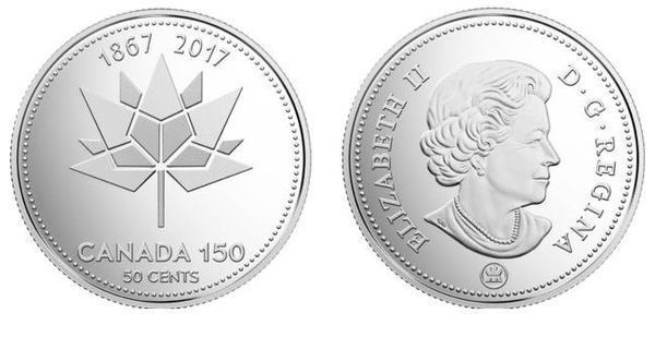 50 cents (150 ans de logo canadien)