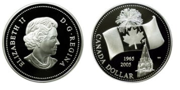 1 dollar (40e anniversaire du drapeau canadien)