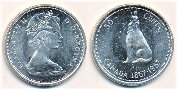 50 cents (Centenaire de la Confédération canadienne)