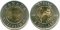 2 dollars (400e anniversaire de la fondation de la ville de Québec)