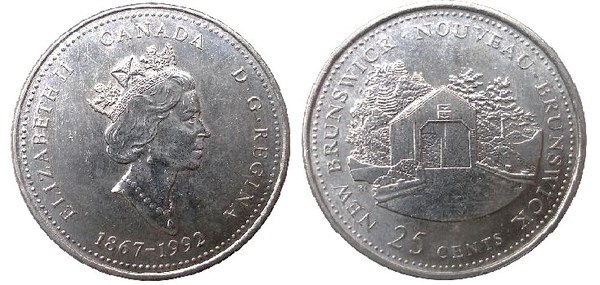 25 cents (125e anniversaire de la Confédération canadienne)