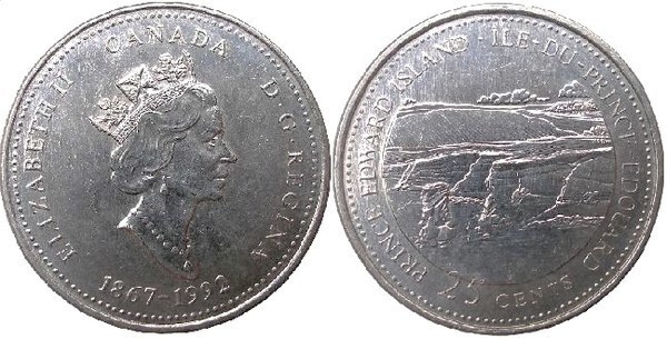 25 cents (125e anniversaire de la Confédération canadienne - Île-du-Prince-Édouard)