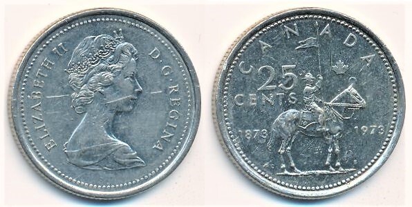 25 cents (100e anniversaire de la Gendarmerie royale du Canada)