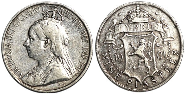 9 piastres (Reine Victoria)