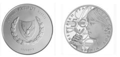 5 euro (50 aniversario del Banco Central de Chipre)