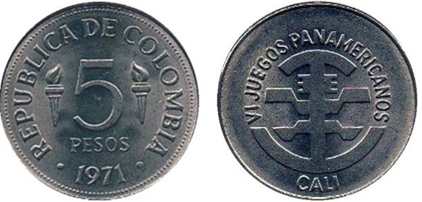 5 pesos (VIe Jeux panaméricains-Cali)