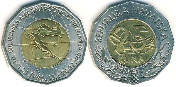 25 kuna (10e anniversaire de l'indépendance)