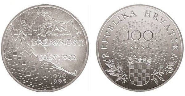 100 kuna (5e anniversaire de l'indépendance)