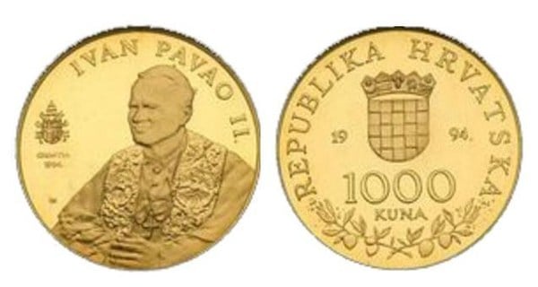 1.000 kuna (Visite de Jean-Paul II)