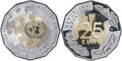 25 kuna (25e anniversaire - Membre des Nations unies)