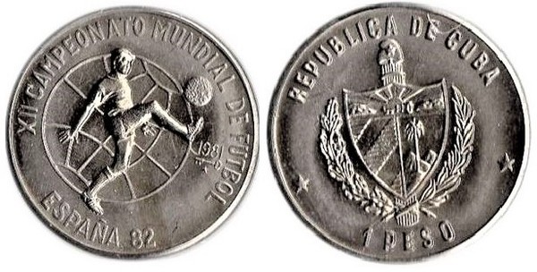 1 peso (XIIe Coupe du monde de football - Espagne 82)