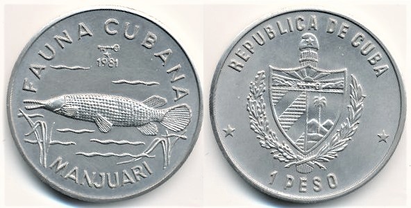 1 peso (Faune cubaine-Manjuari)