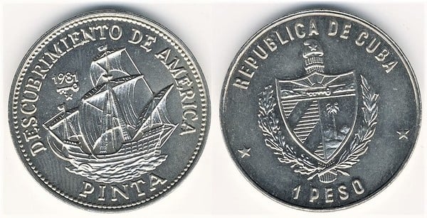 1 peso (Découverte de l'Amérique-Nave Pinta)