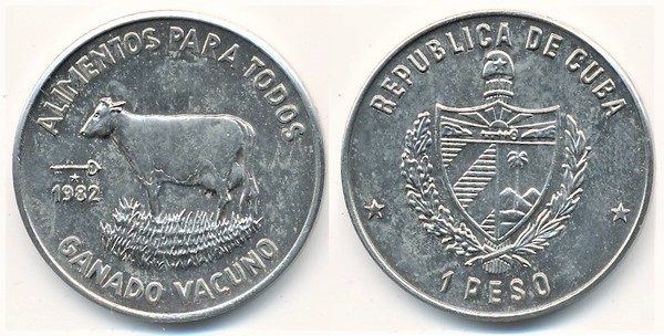 1 peso (FAO-Alimentation pour tous-Bœuf et veau)