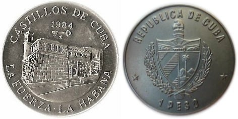 1 peso (Châteaux cubains - La Fuerza - La Havane)