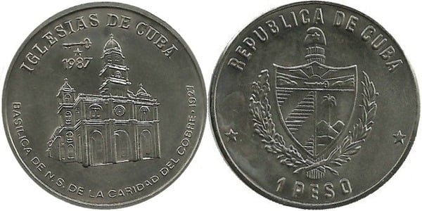 1 peso (Les églises de Cuba - Basilique de la Caridad del Cobre)