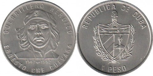 1 peso (25e anniversaire de la mort d'Ernesto Che Guevara)