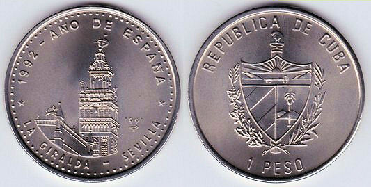 1 peso (Année de l'Espagne - La Giralda - Séville)