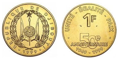 1 franc (50e anniversaire Djibouti français)