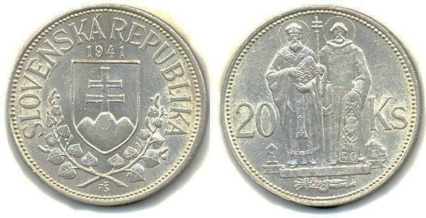 20 korún (Saint Cyrille et Saint Méthode)