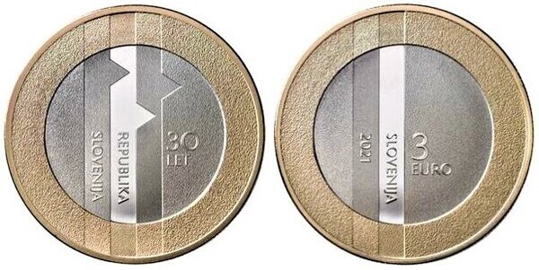 3 euro (30 Aniversario de la Estadidad de Eslovenia)