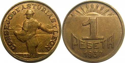 1 peseta (Conseil des Asturies et du Léon)