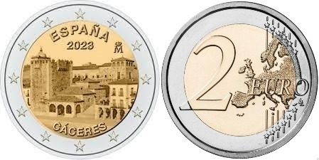 2 euro (Site du patrimoine mondial de l'UNESCO - Cáceres)