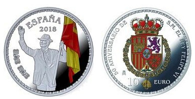 10 euro (50 aniversario del nacimiento de Felipe VI)