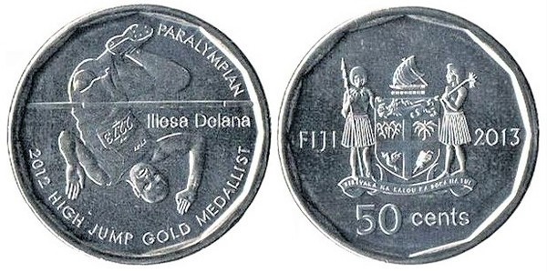 50 cents (Iliesa Delana, sauteuse en hauteur paralympique des Fidji)