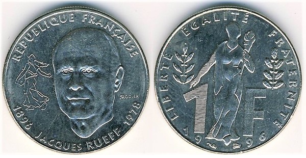 1 franc (100e anniversaire de la naissance de Jacques Rueff)