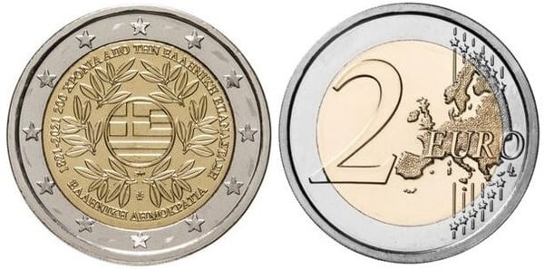 2 euro (200e anniversaire de la révolution grecque)