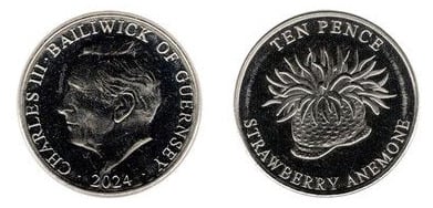 10 pence (anémone fraise)