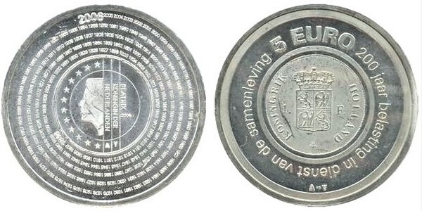 5 euro (200e anniversaire du service des impôts)