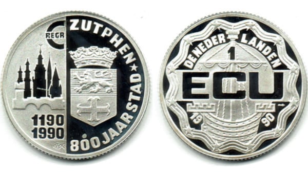 1 ecu (800e anniversaire de la Charte de Zutpher)