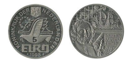 5 euro (400e anniversaire de la naissance de M.H.Tromp)