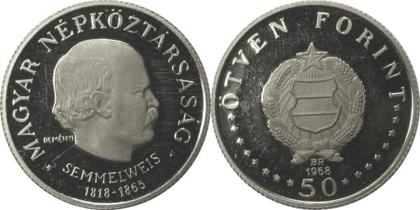 50 forint (150e anniversaire de la naissance d'Ignác Semmelweis)